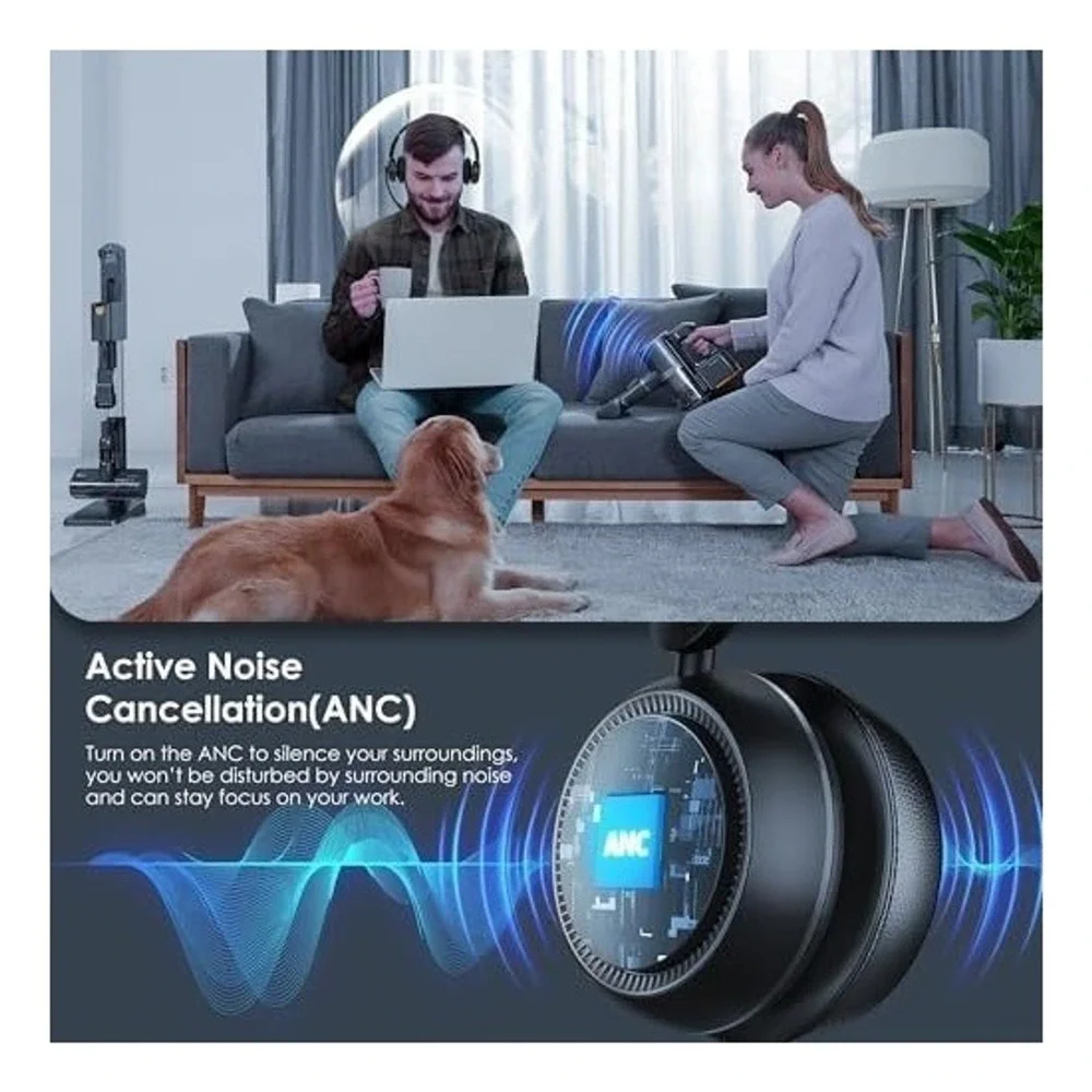 Angteela Wireless Headset with Mic ANC ENC Noise‎ Cancelling Charging Base